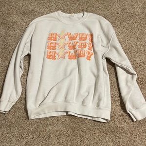 White Altard State“howdy” crewneck with pink and orange lettering. Size L